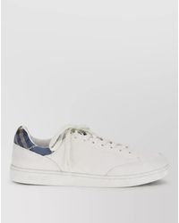 Burberry - Leather Lace-Up Sneakers - Lyst