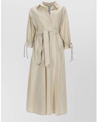 Max Mara - Cotton Belted Midi Dress - Lyst