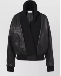 Magda Butrym - Ribbed Leather Cropped Jacket Relaxed Fit - Lyst