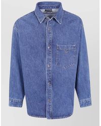 Emporio Armani - Denim Regular-Fit Shirt - Lyst