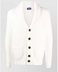 Drumohr - Shawl Collar Jacket Ribbed Texture Pockets - Lyst