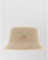 Prada - Crochet Bucket Hat Wide Brim Texture - Lyst