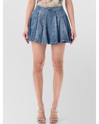 DIESEL - De-Spiki-S Pleated Denim Skirt - Lyst