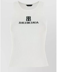 Balenciaga - Ribbed Slim-Fit Logo Tank Top - Lyst