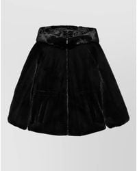Emporio Armani - Hooded Faux Fur Jacket - Lyst