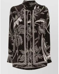 F.R.S For Restless Sleepers - Silk Botanical-Print Long-Sleeve Blouse - Lyst