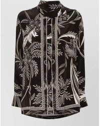 F.R.S For Restless Sleepers - Silk Shirt Band Collar Botanical Print - Lyst