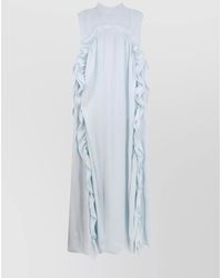 Jil Sander - Viscose V-Neck Sleeveless Maxi Dress - Lyst