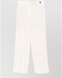 Brunello Cucinelli - Viscose Linen Cigarette Trousers Monili Detail - Lyst