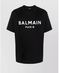 Balmain - Cotton Logo Print Regular Fit T-Shirt - Lyst