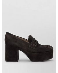 Gianvito Rossi - Suede Leather Heeled Loafers - Lyst
