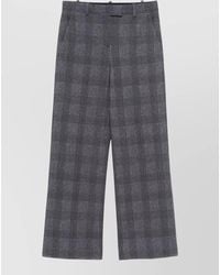 Circolo 1901 - Checked Jersey Mid-Rise Wide-Leg Trousers - Lyst