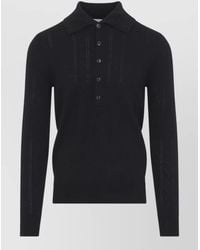 Dries Van Noten - Fine-Knit Virgin Wool Cotton Long-Sleeve Polo Cardigan - Lyst