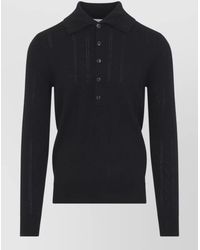Dries Van Noten - Fine-Knit Virgin Wool Cotton Long-Sleeve Polo Cardigan - Lyst