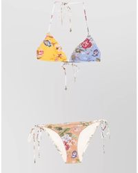 Zimmermann - Printed Triangle Bikini Set - Lyst