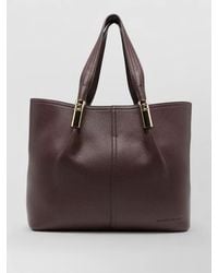 Elisabetta Franchi - Structured Textured Leather Shoulder Bag Two Handles - Lyst