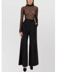 Givenchy - High Waist Wide-Leg Trousers With Belt Loops - Lyst
