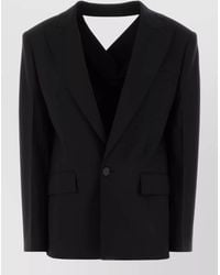 DSquared² - Stretch Wool Blend Peekaboo Single Breasted Blazer - Lyst