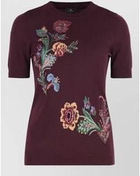 Etro - Wool Short-Sleeve Sweater - Lyst