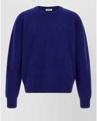 Jil Sander - Fisherman Rib Knit Crew Neck Sweater - Lyst