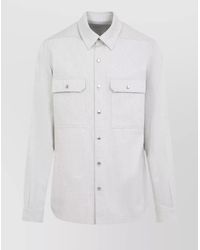 Rick Owens - Cotton Outershirt With Point Collar And Flap Pockets - Lyst