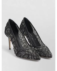 Casadei - Lace Overlay Pointed Toe Stiletto Pumps - Lyst