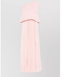 Solace London - Pleated Strapless Asymmetric Peplum Maxi Dress - Lyst