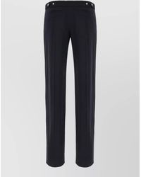 McQueen - Wool Tailored Trousers Belt Loops Button Detail - Lyst