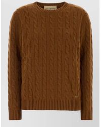 Valentino Garavani - Cashmere Sweater Cable Knit Crew Neck - Lyst