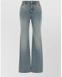 McQueen - Denim Trousers Belt Loops Front Back Pockets - Lyst