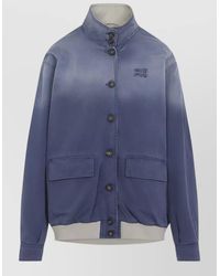 Miu Miu - Old Washed Twill Cotton Gabardine Blouson Coat - Lyst