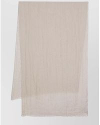 Brunello Cucinelli - Frayed Edge Linen Blend Metallic Scarf - Lyst
