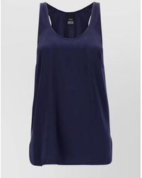 Pinko - Sleeveless Scoop Neck Lightweight Fabric Top - Lyst