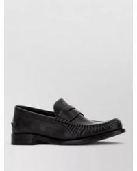 Prada - Leather Loafers Round Toe Stitch Detailing - Lyst