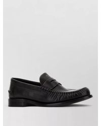 Prada - Leather Loafers Round Toe Stitch Detailing - Lyst