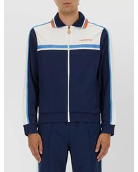 CASABLANCA - Ribbed Collar Striped Jacket With Side Pockets - Lyst