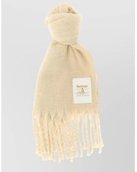 Barbour - Ellison Scarf Fringe Detail Neutral Texture - Lyst