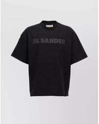 Jil Sander - Oversized Cotton Logo Print Crewneck T-Shirt - Lyst