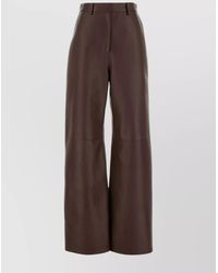 Loewe - Lamb Leather Wide-Leg Trousers - Lyst
