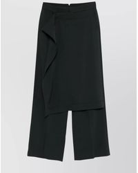 Ami Paris - Layered Ruffled Wide-Leg Trousers - Lyst