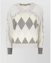 Ballantyne - Knitwear With Argyle Pattern And Ruffle - Lyst