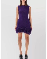 Loewe - Sleeveless Asymmetric Fringed Knitted Dress - Lyst