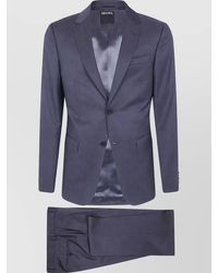 ZEGNA - Single Breasted Wool Coat - Lyst