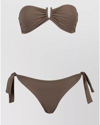 Fisico - Bikini Bandeau Top Buckle Metal Detail - Lyst