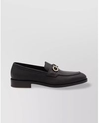 Ferragamo - Loafers With Round Toe And Metal Buckle - Lyst