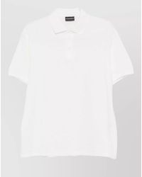 Emporio Armani - Logo Cotton Polo Shirt Textured Design - Lyst