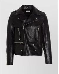 Saint Laurent - Leather Biker Jacket - Lyst