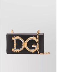 Dolce & Gabbana - Girls Leather Shoulder Bag With Chain-Link Strap - Lyst