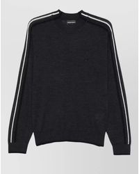 Emporio Armani - Crew Neck Long Sleeve Pullover Stripe Detail - Lyst