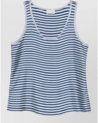 Pierre Louis Mascia - Striped Silk Sleeveless Tank Top - Lyst